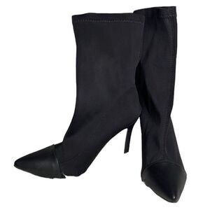 Black,  leather toe,  sock booties size 8. NWOT